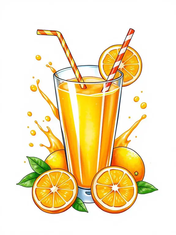 vibrant orange juice illustration