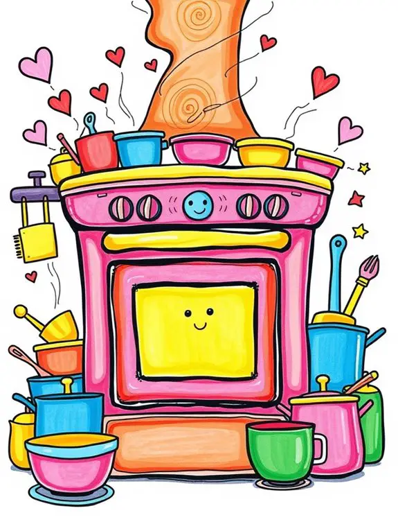 vibrant oven artwork illustration