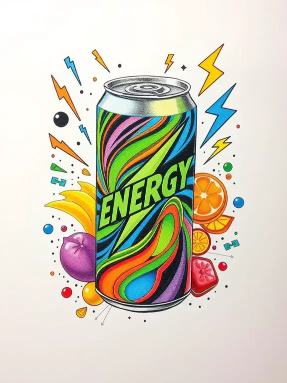 vibrant pencil drink illustration