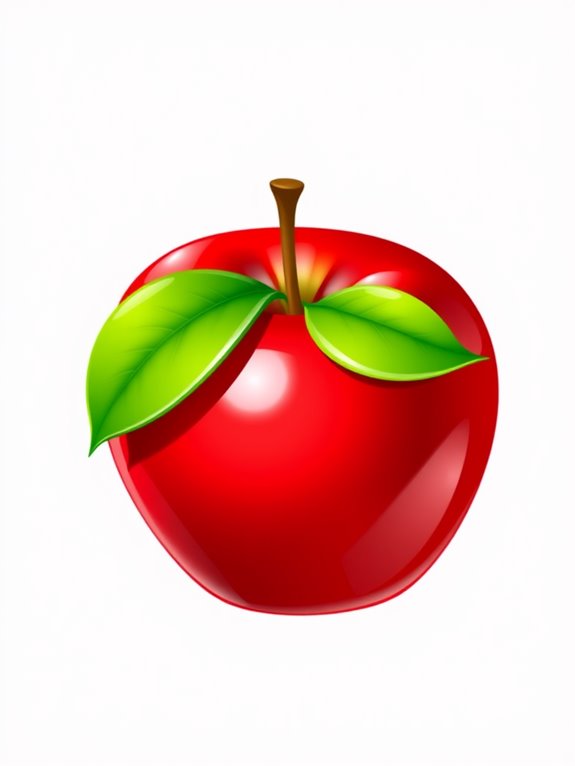 vibrant red apple illustration