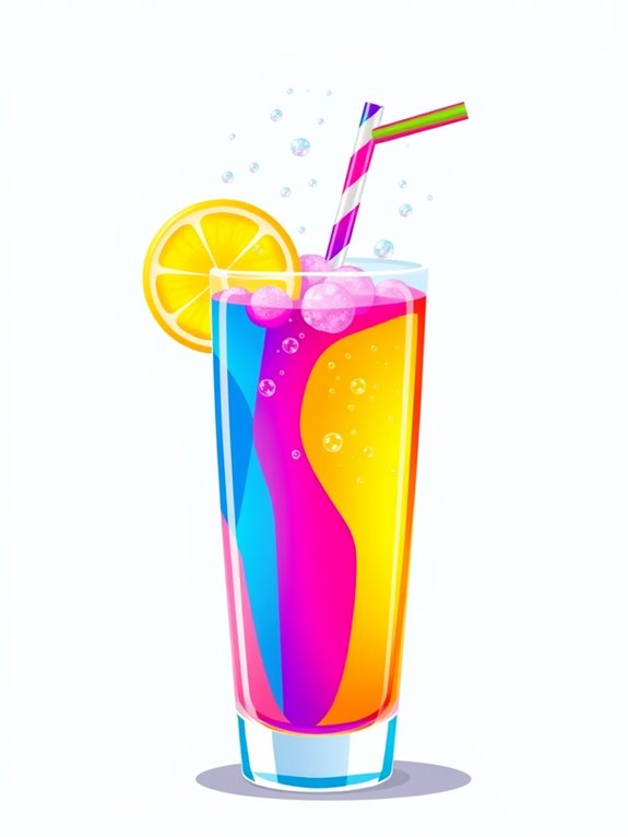 vibrant sparkling beverage illustration