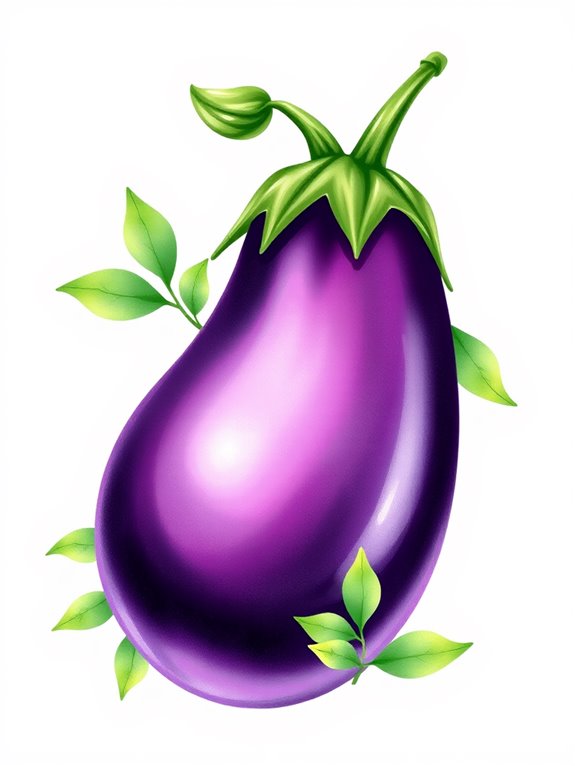vibrant watercolor eggplant illustration