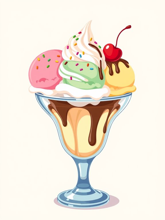 vintage ice cream illustration