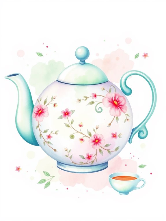 watercolor teapot illustration design