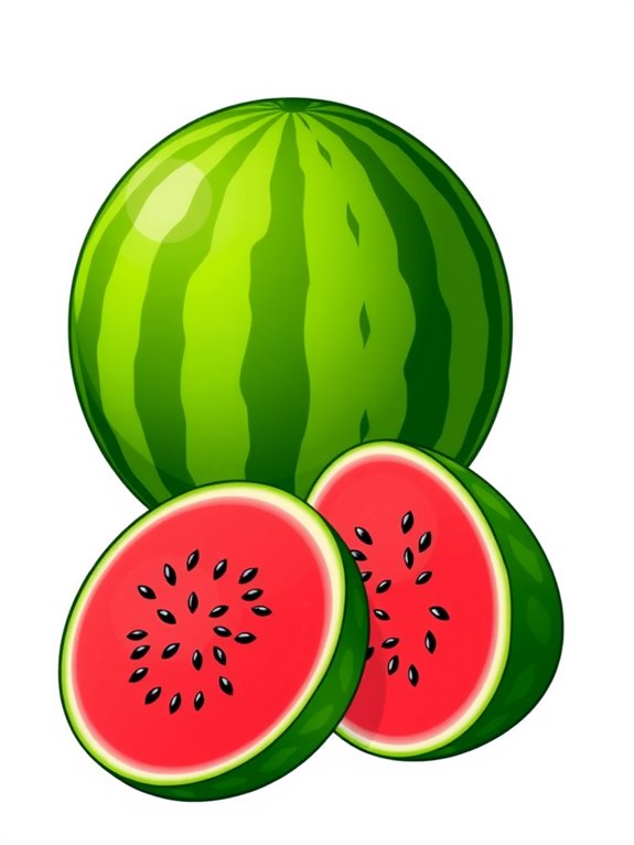 watermelon clipart whole sliced