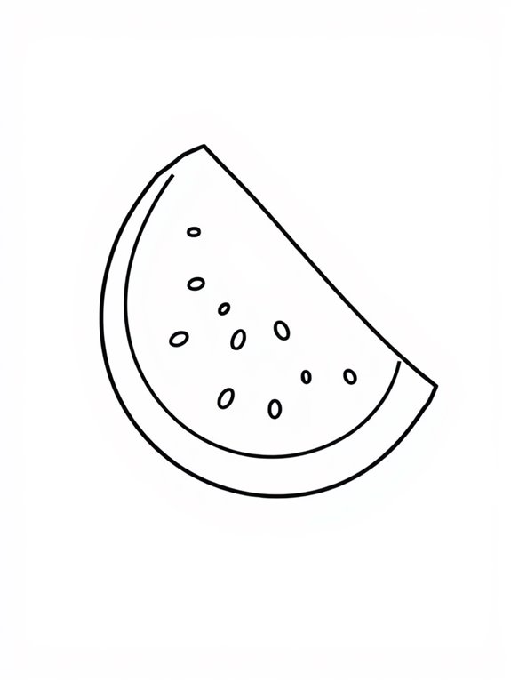 watermelon outline coloring page