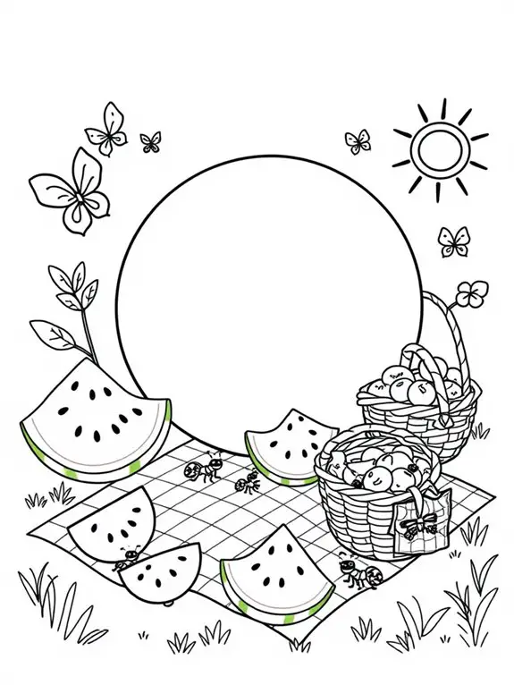watermelon themed coloring activity