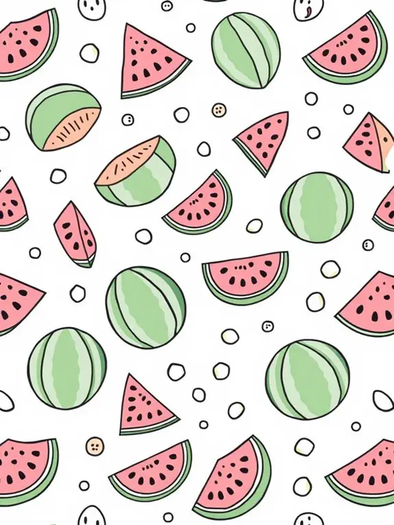 watermelon themed coloring page