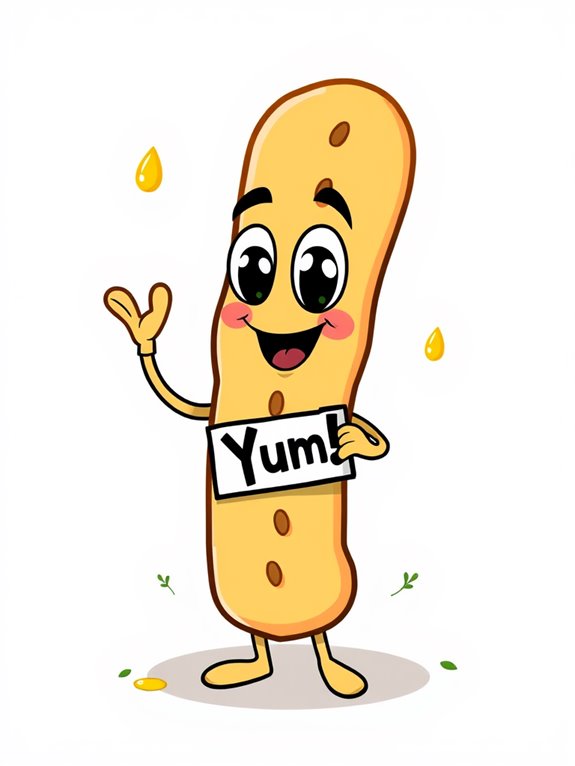 whimsical breadstick cartoon illustration