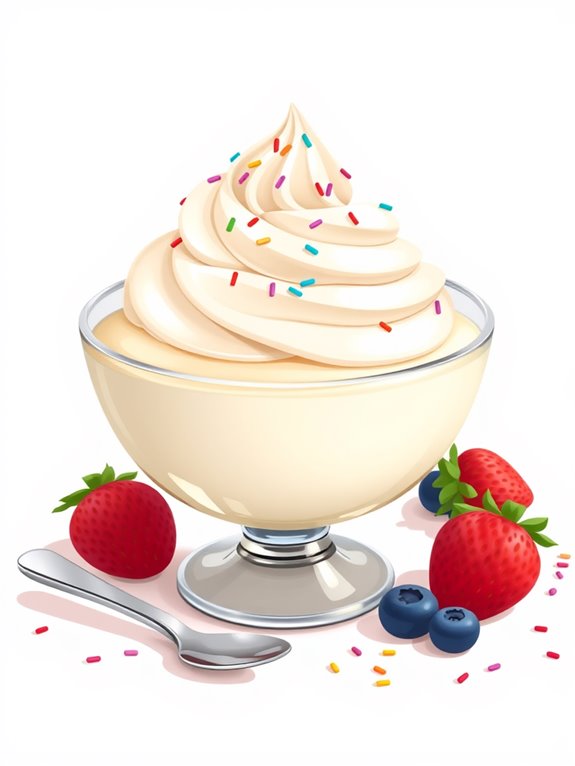 whipped cream pudding illustration