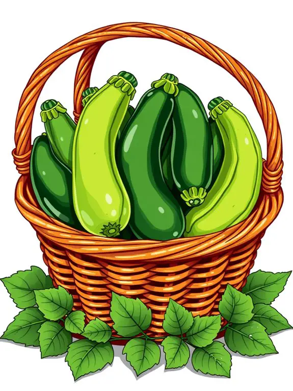 zucchini basket clipart illustration