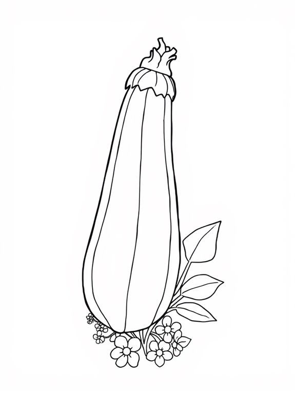 zucchini coloring page design