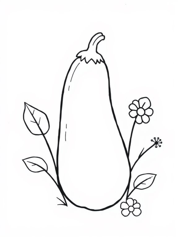 zucchini coloring page design
