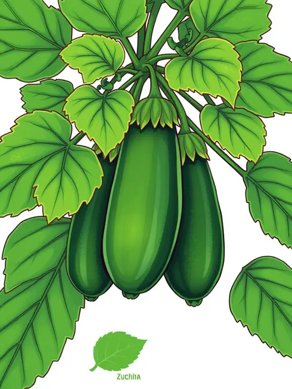 zucchini plant illustration design