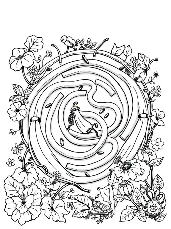 zucchini themed coloring activity