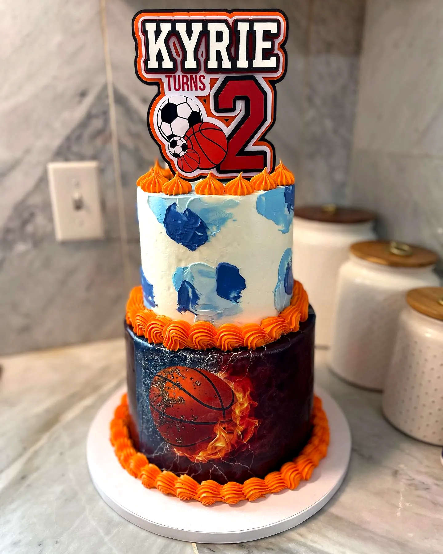 Adorable basketball birthday cake design for little sports enthusiasts