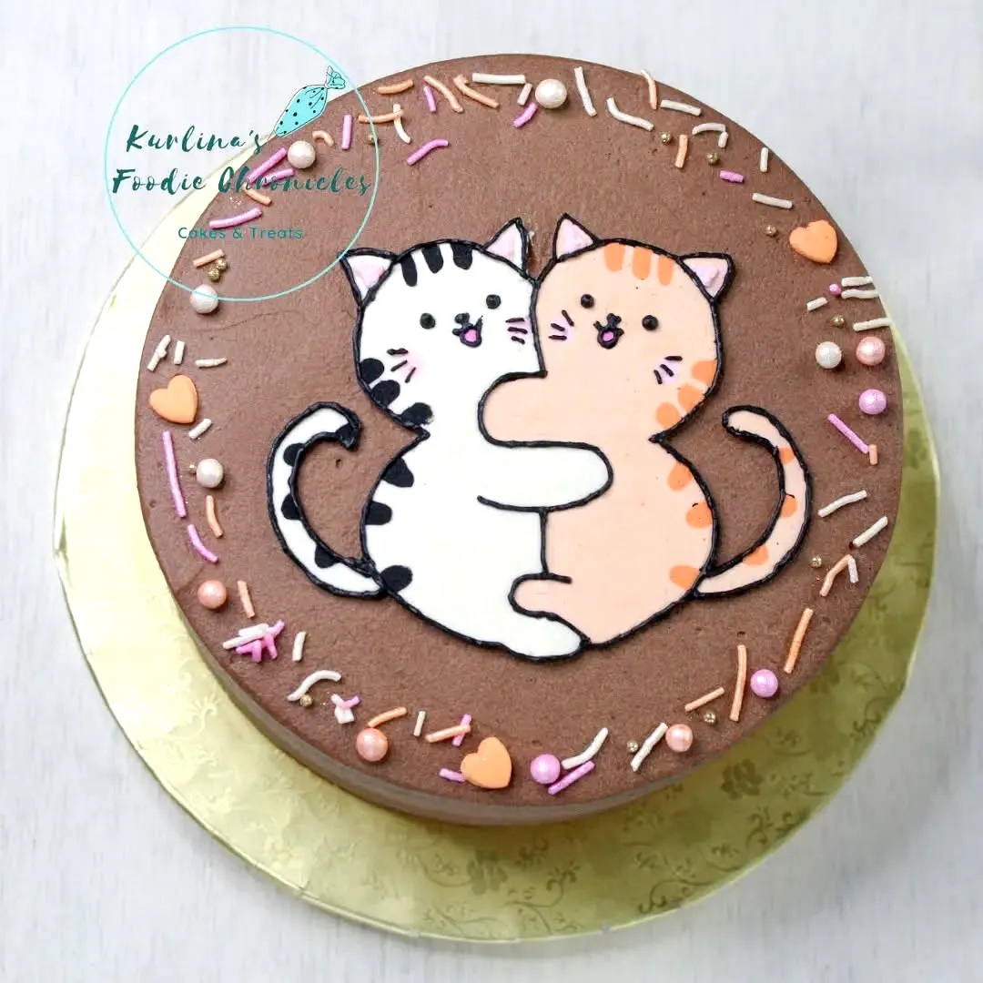 Adorable Cat Birthday Cake Design with Whimsical Colors and Fun Decorations