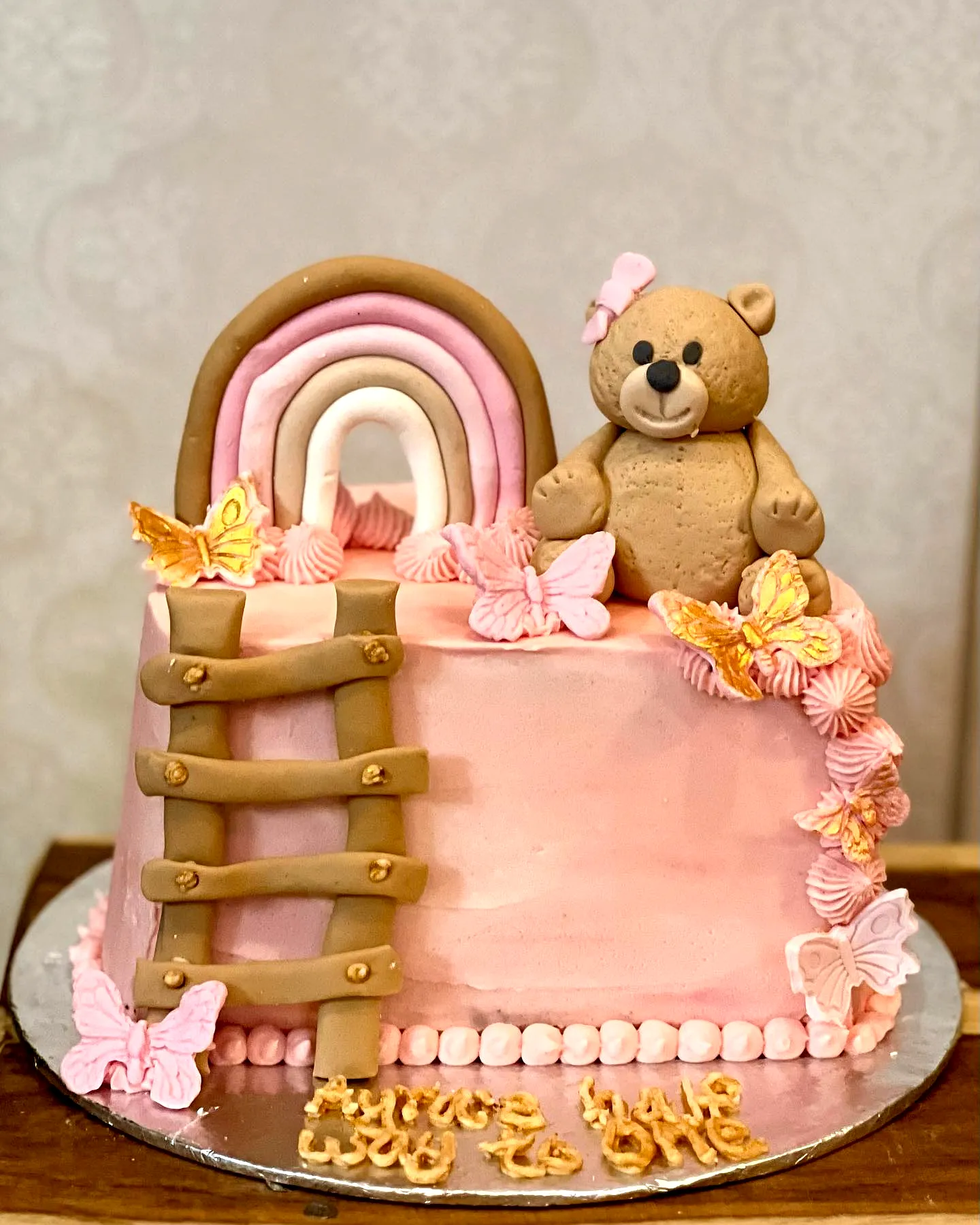 Adorable Half Birthday Cake Design in Whimsical Pastel Colors