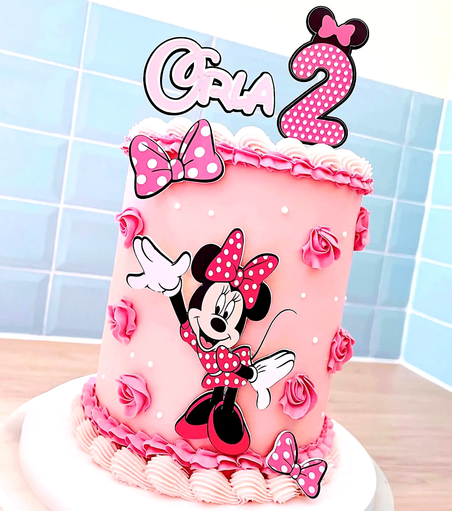 Adorable Minnie Mouse Birthday Cake Design in Pink for a Fun Celebration