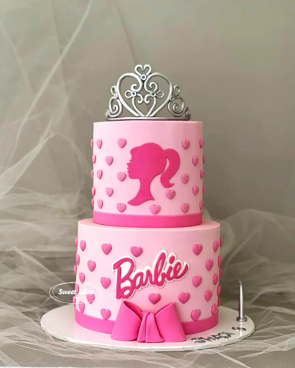 Charming Barbie Birthday Cake Design with Pink Fondant and Elegant Decorations