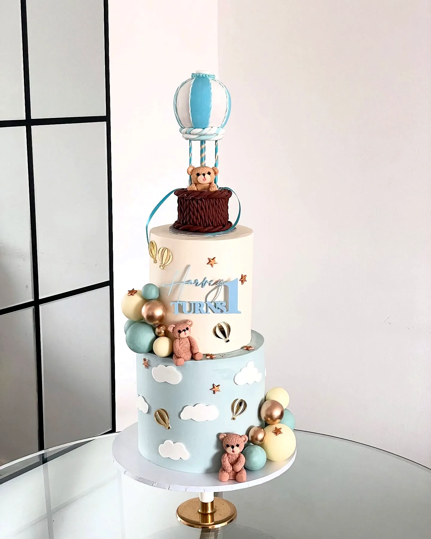 Charming Blue Birthday Cake Design for a Whimsical Celebration