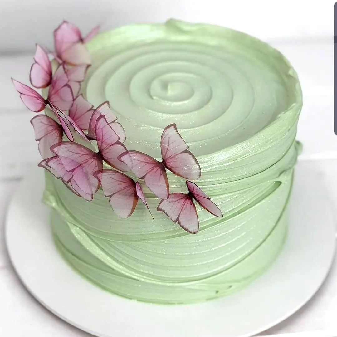 Charming Butterfly Birthday Cake Design with Elegant Pink Butterflies