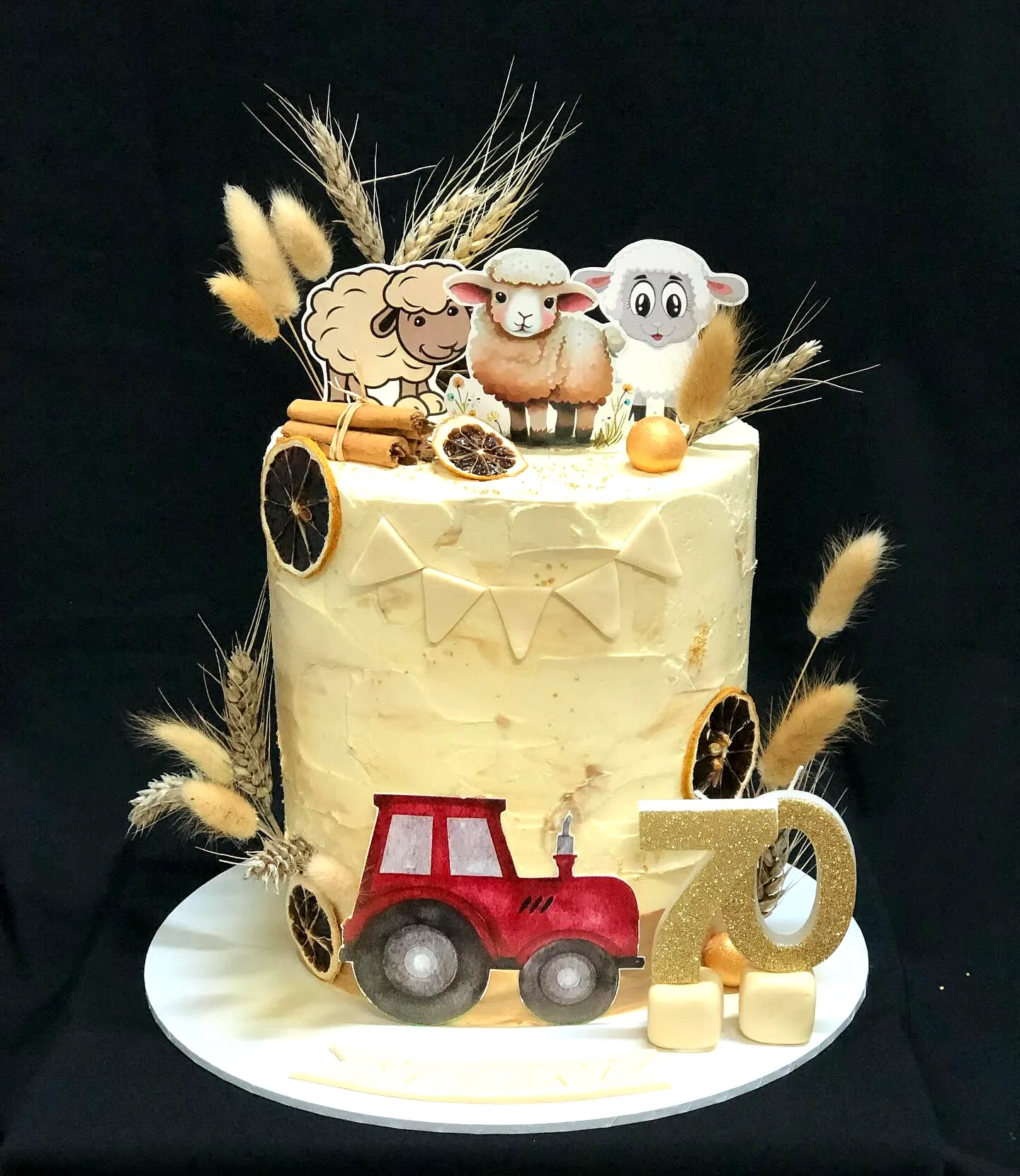 Charming Farming Birthday Cake for a Rustic 70th Celebration