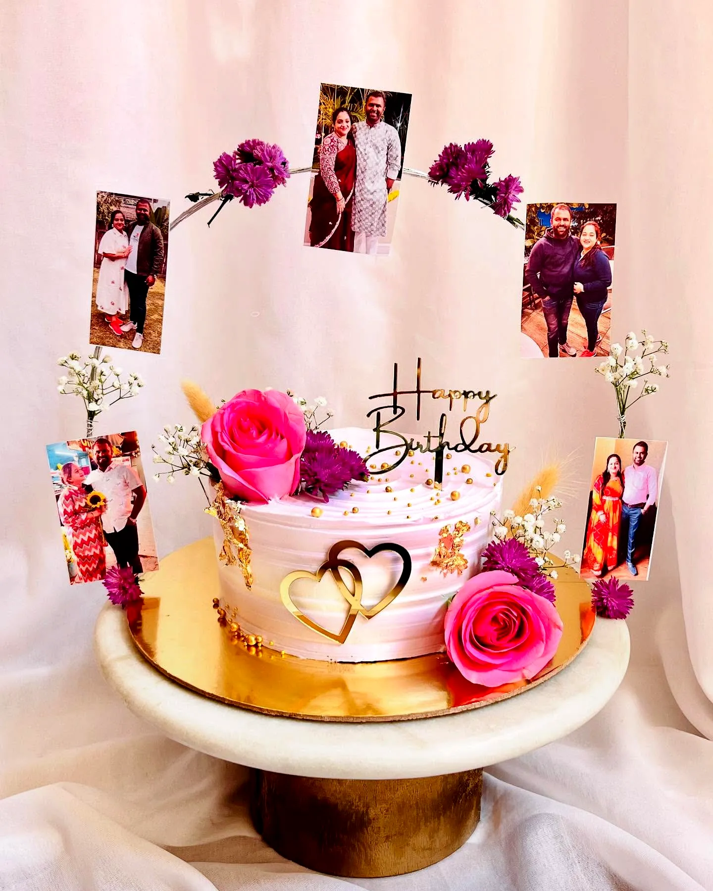 Charming Golden Birthday Cake for a Personal and Festive Celebration