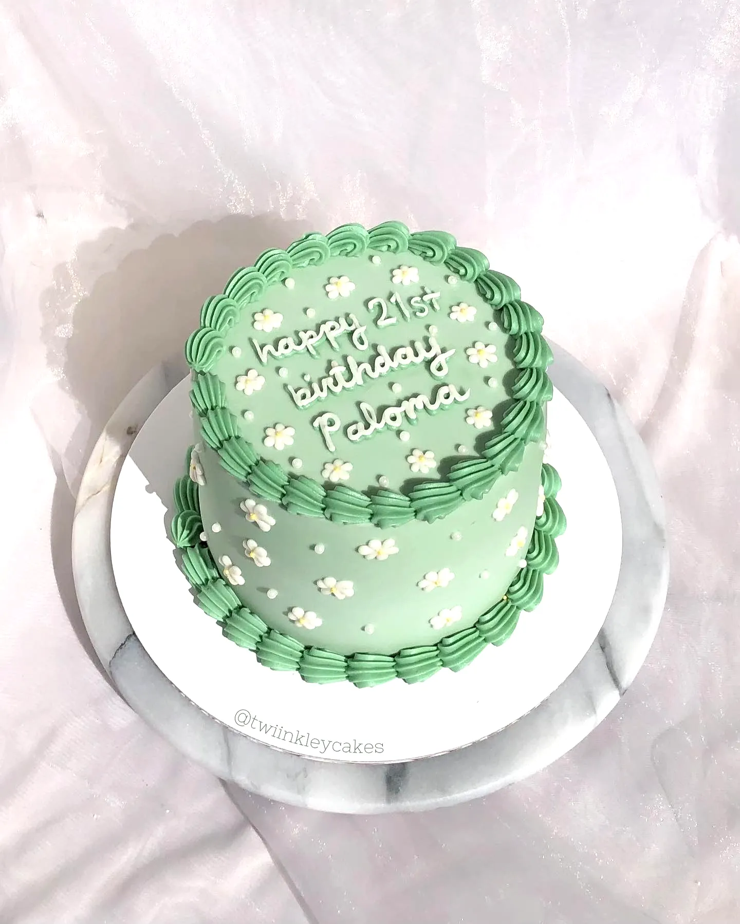 Charming Green Birthday Cake Design for a Festive Celebration