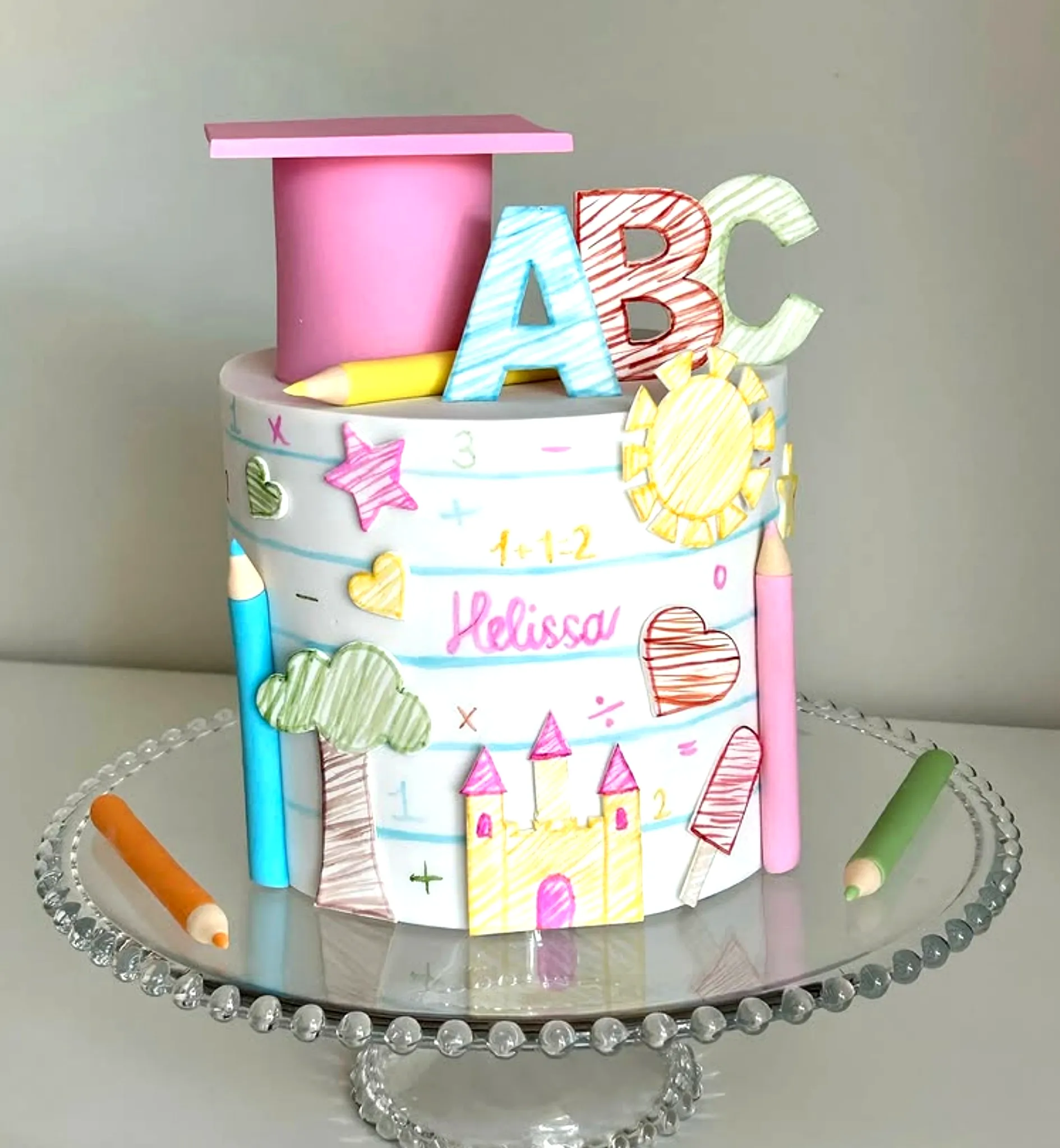 Charming Kindergarten Graduation Cake for a Colorful Celebration