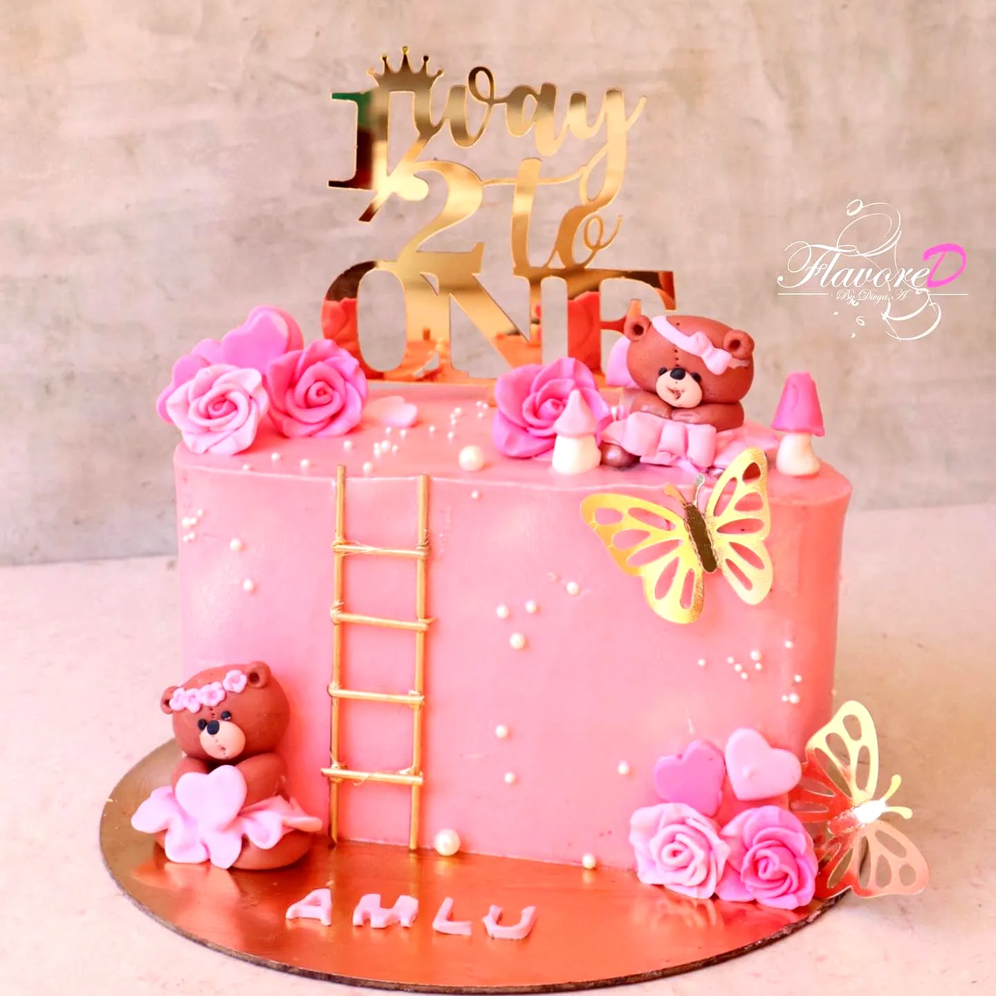Charming Pink Half Birthday Cake for a Fun Celebration