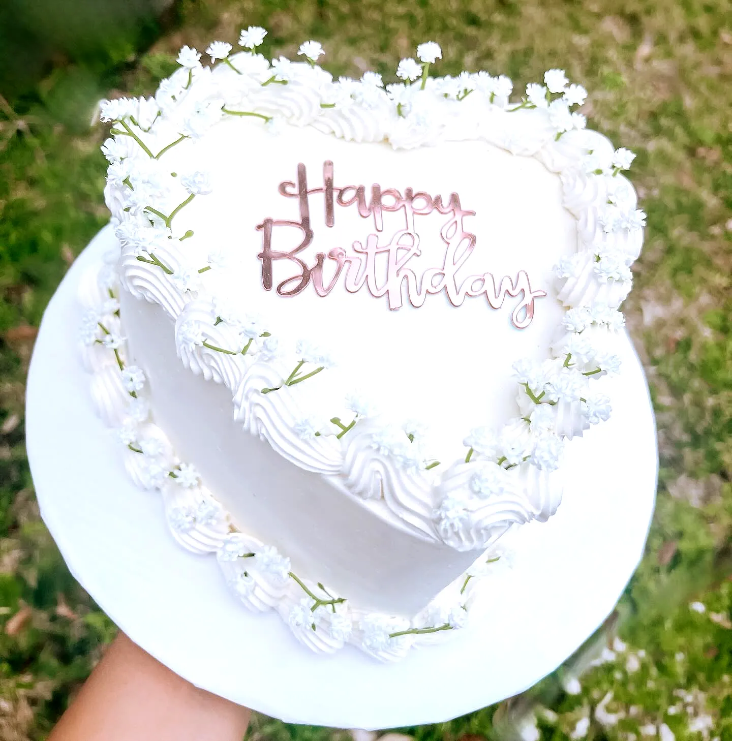 Charming White Birthday Cake for a Delightful Celebration