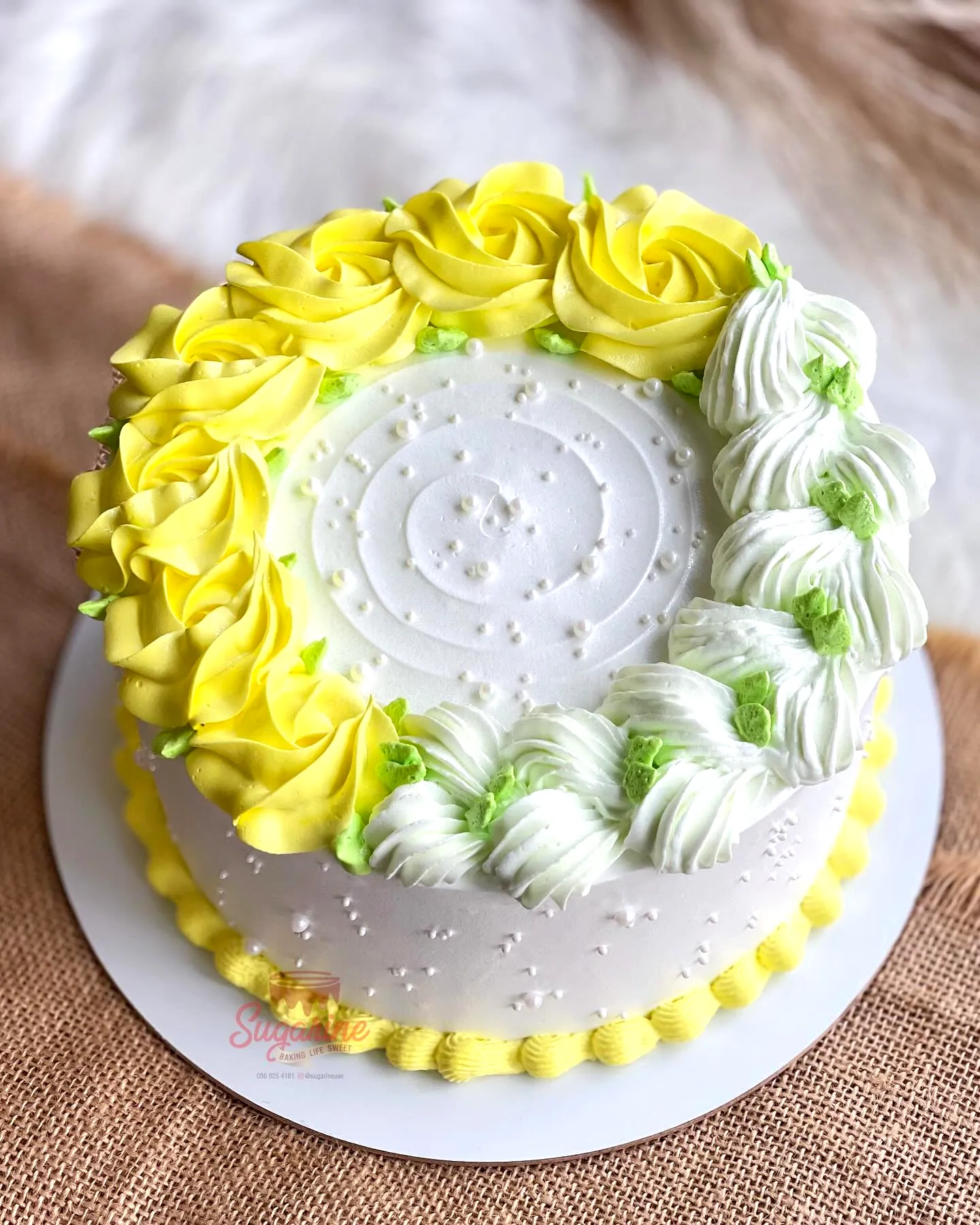 Cheerful Yellow Birthday Cake for a Fun Celebration