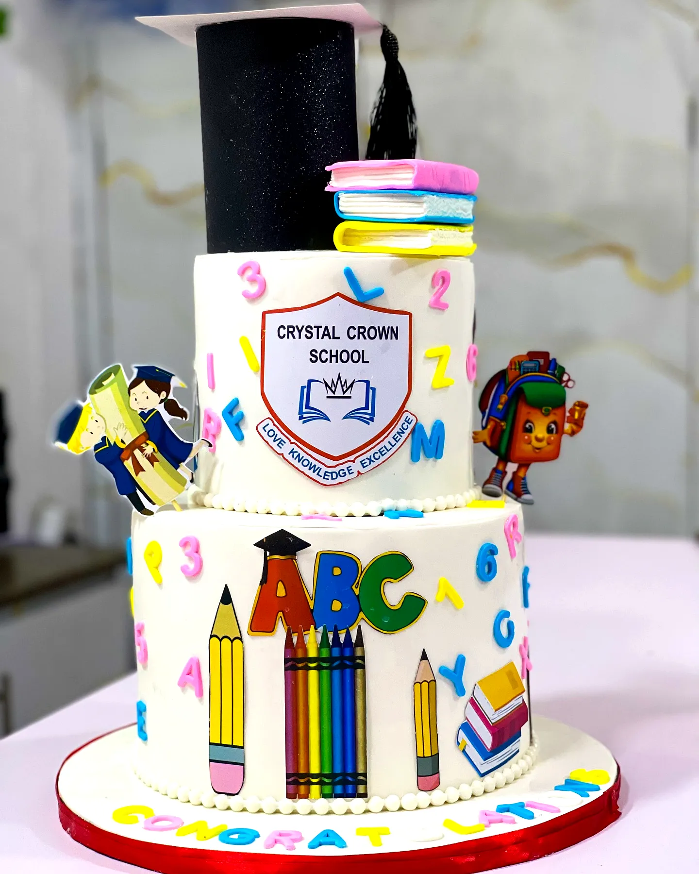 Colorful and Fun Kindergarten Graduation Cake for a Memorable Celebration