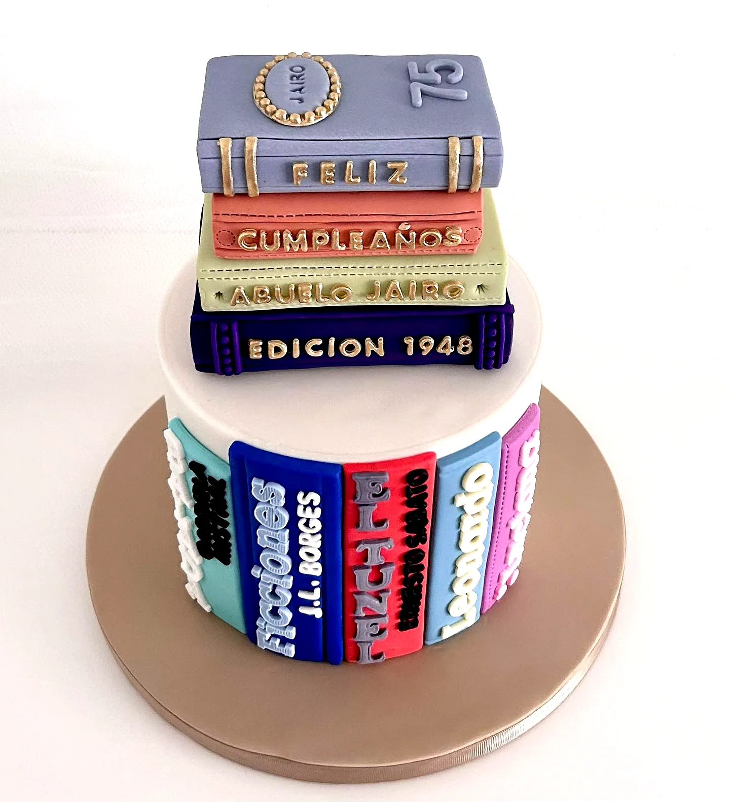 Colorful Birthday Cake Design for Adults Inspired by Classic Books