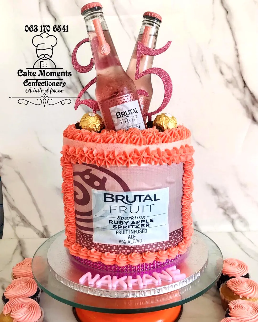 Colorful Birthday Cake for Adults Featuring Whimsical Brutal Fruit Design