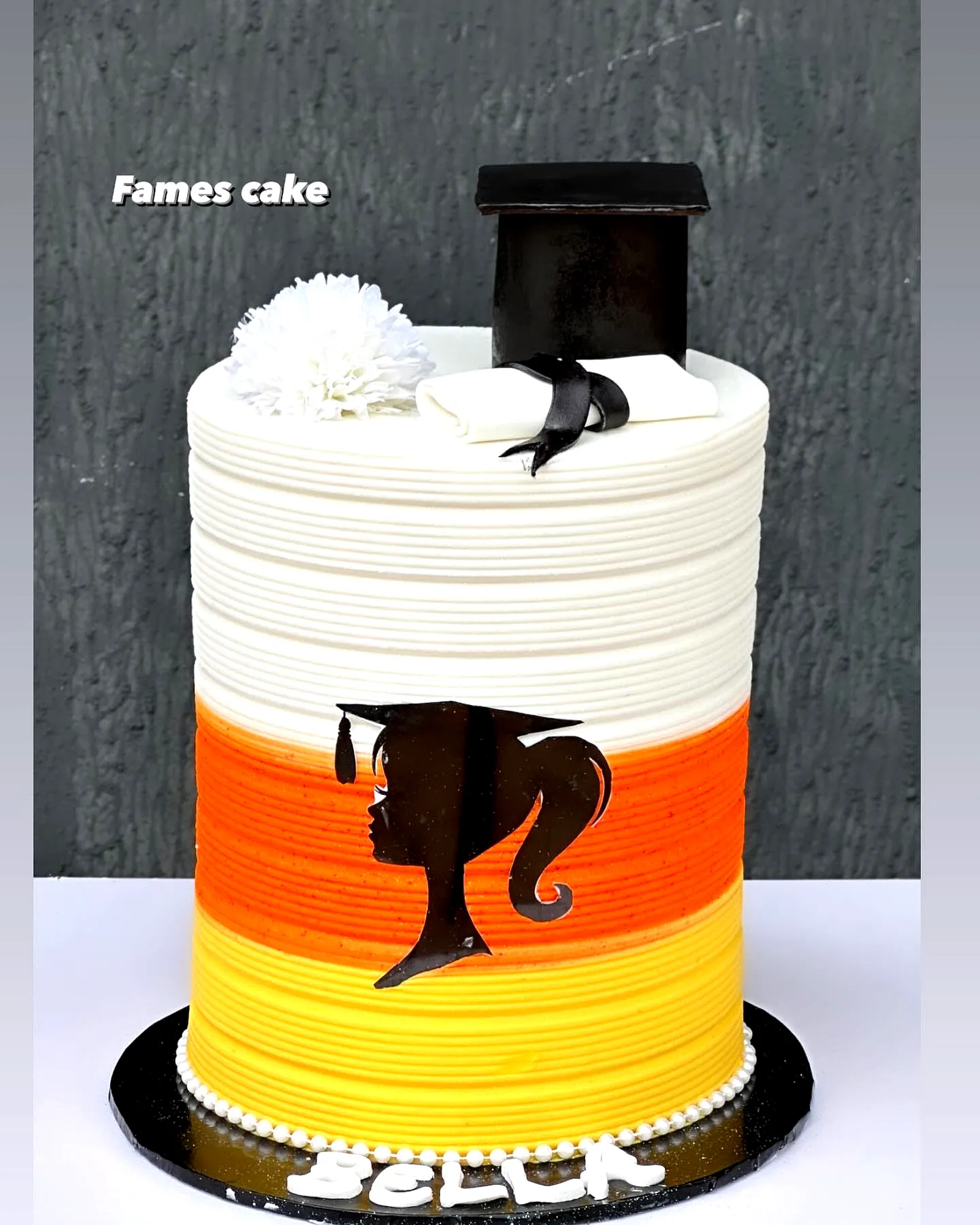 Colorful nurse graduation cake design with modern style and playful decorations