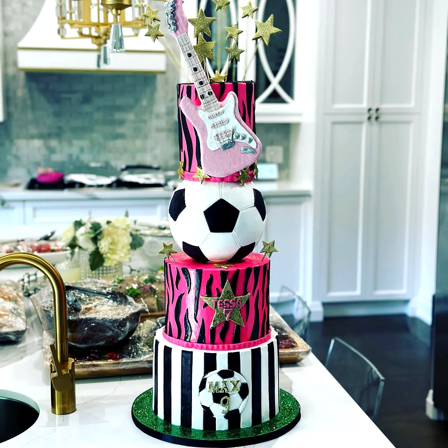 Colorful Soccer Birthday Cake Design with Fun Decorations and Playful Details