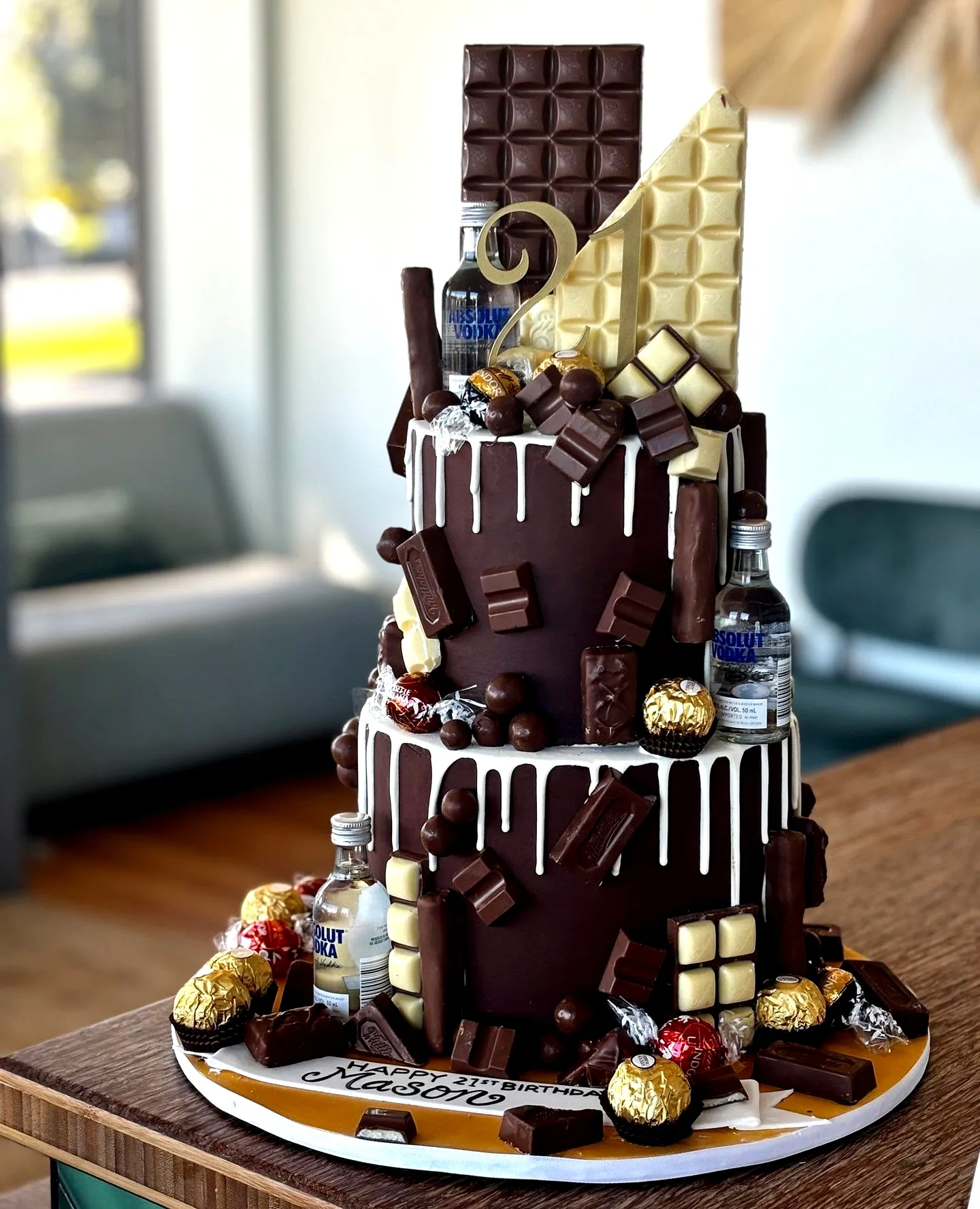 Creative chocolate birthday cake design with fun decorations and a festive look