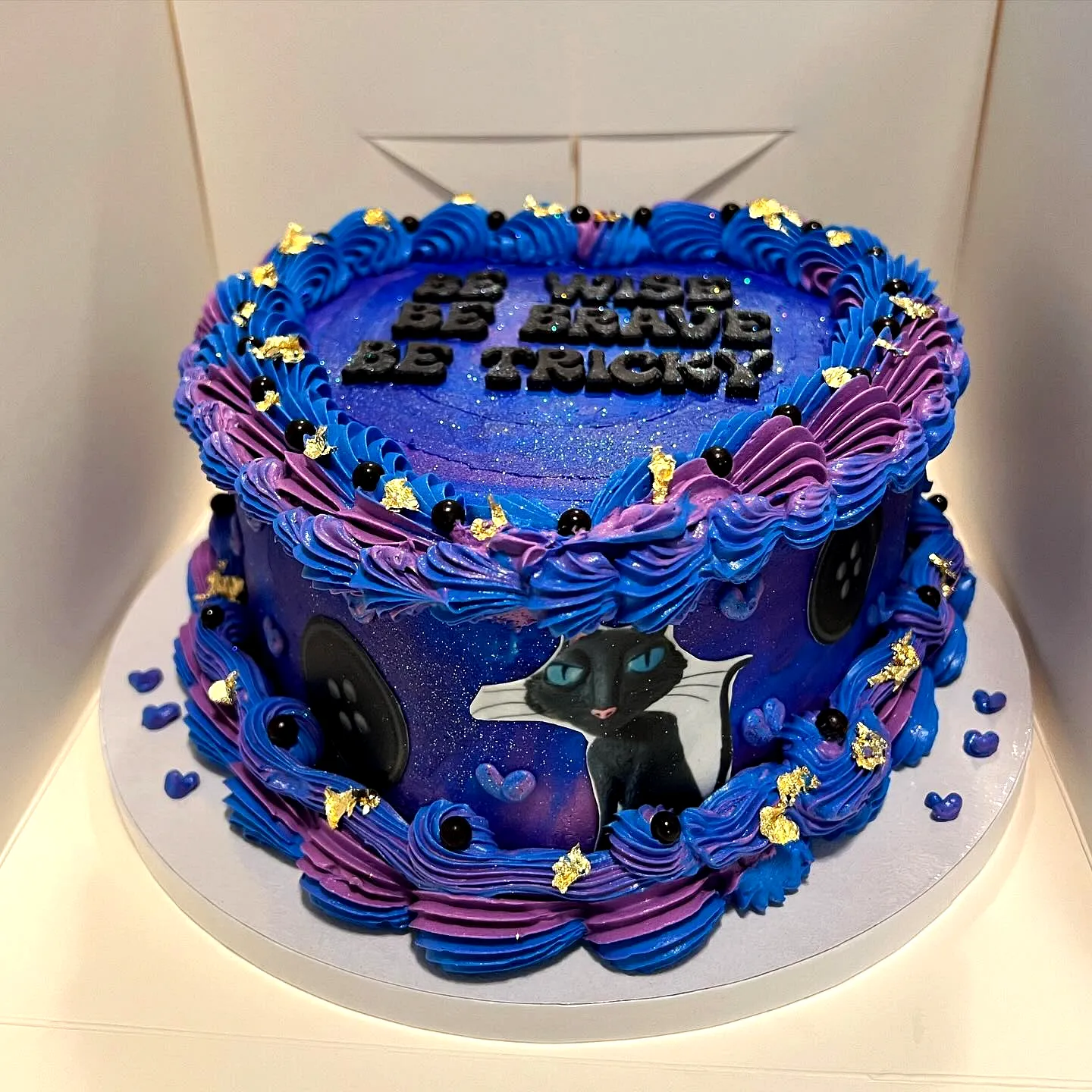 Creative Coraline Birthday Cake Design in Vibrant Galaxy Theme