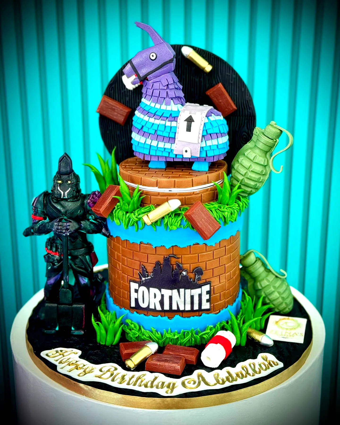 Creative Fortnite Birthday Cake Design with Colorful Decorations and Themes