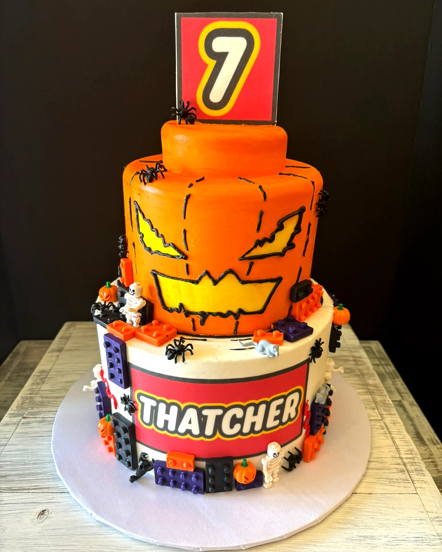 Creative Lego Birthday Cake for a Fun Halloween Celebration