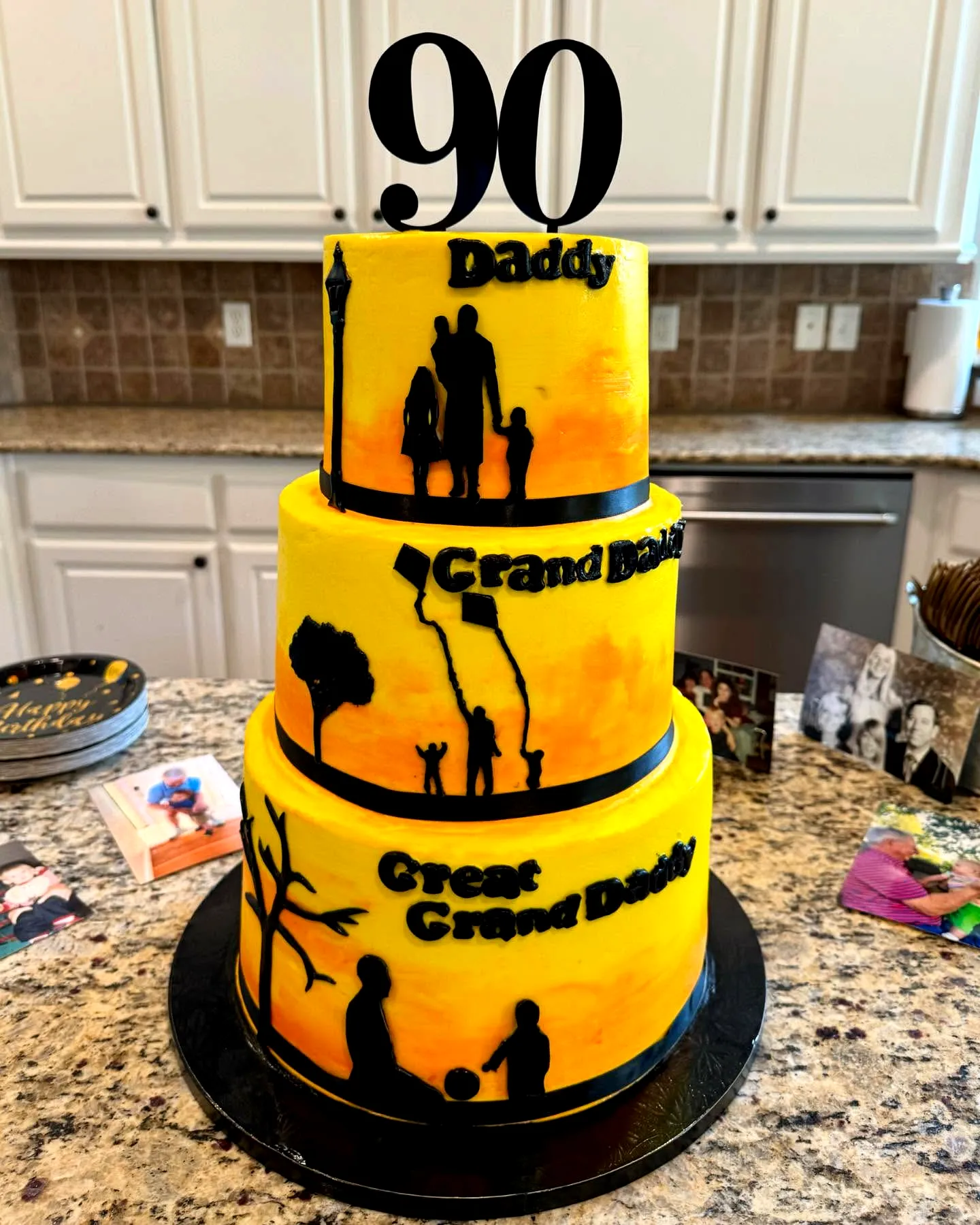 Creative sunset gradient cake design for dad birthday cake