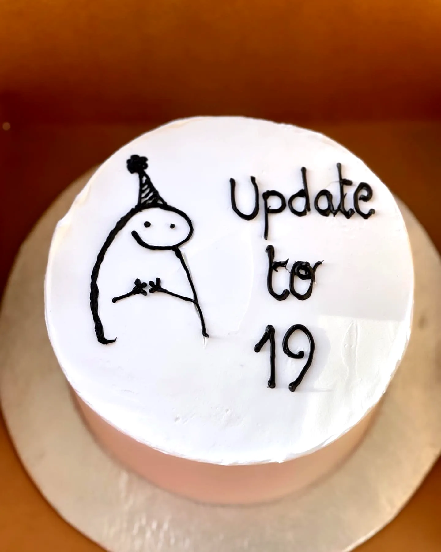 Cute 19th Birthday Cake with Fun Cartoon Character Decoration