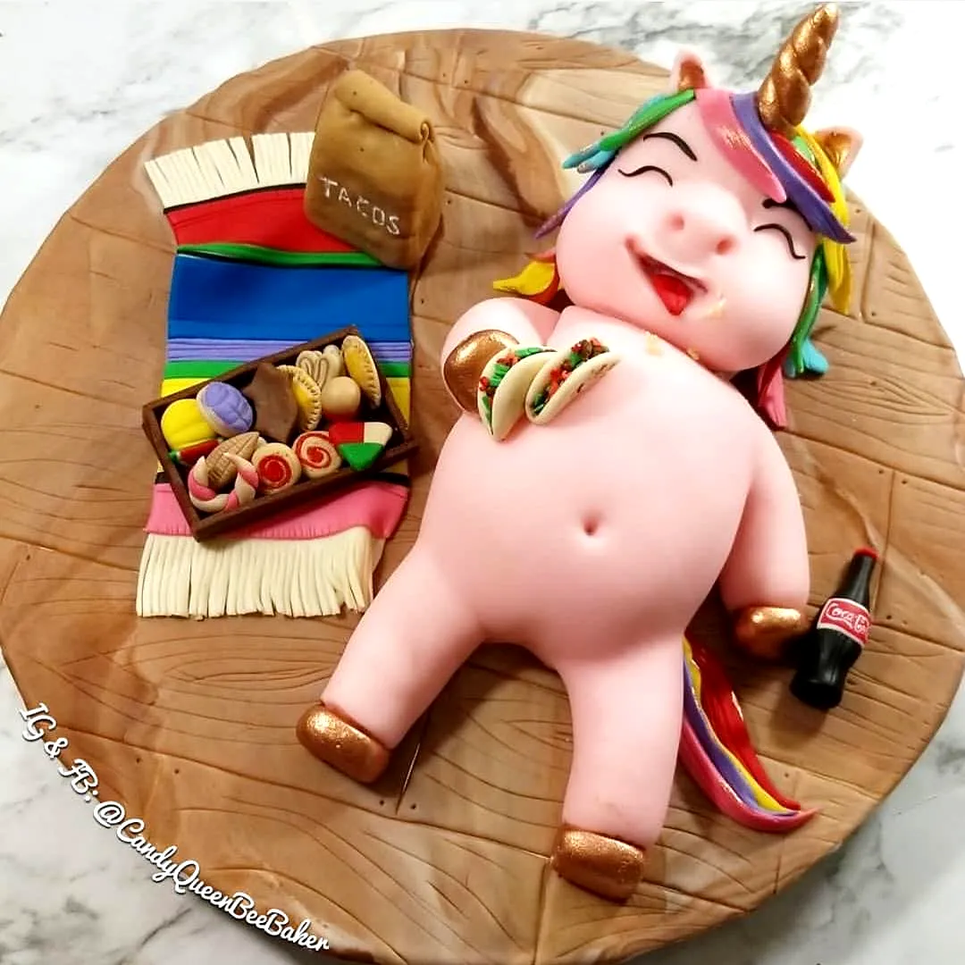 Cute and Colorful Funny Birthday Cake Inspired by a Whimsical Unicorn
