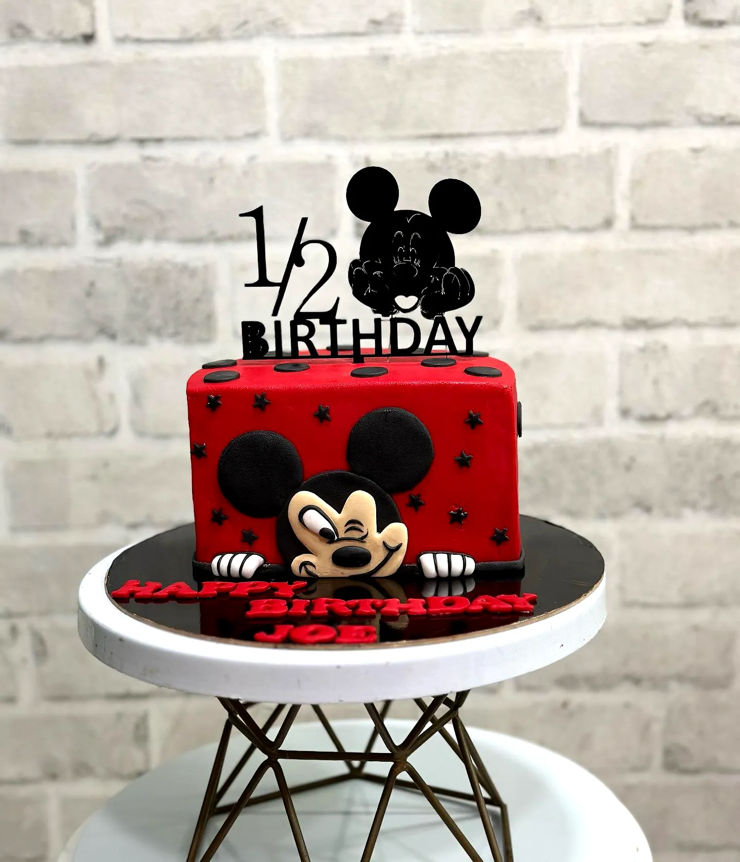 Cute and Colorful Half Birthday Cake Design Inspired by Mickey Mouse