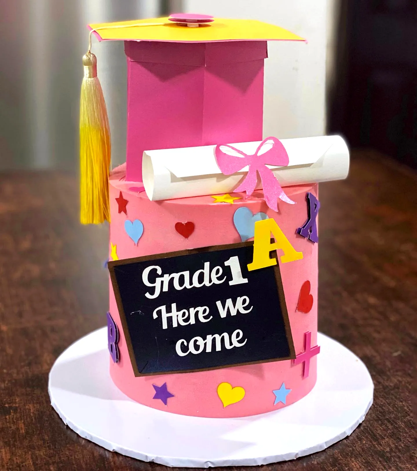 Cute and Colorful Kindergarten Graduation Cake for a Fun Celebration