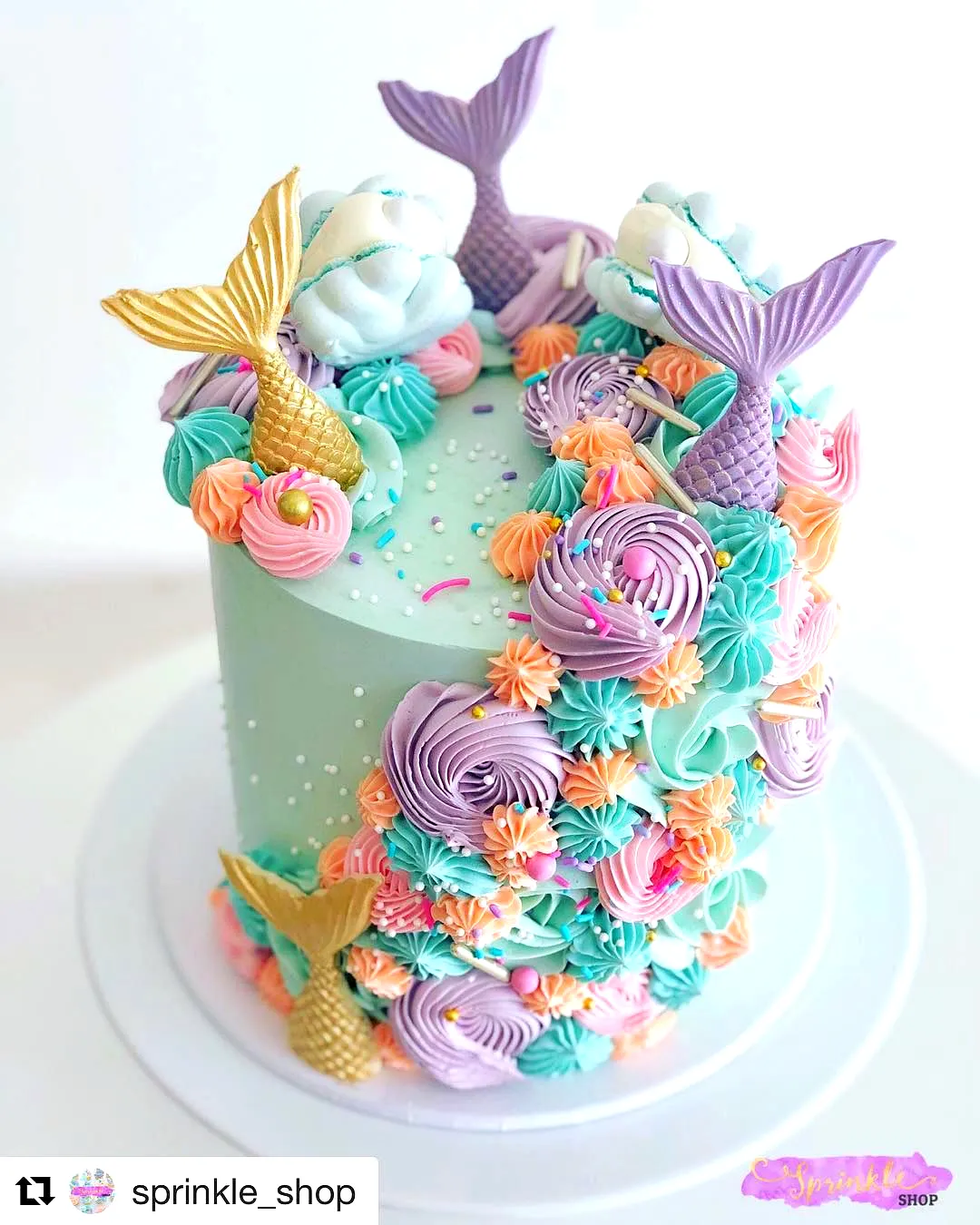 Cute and Colorful Mermaid Cake Design for Underwater Celebrations