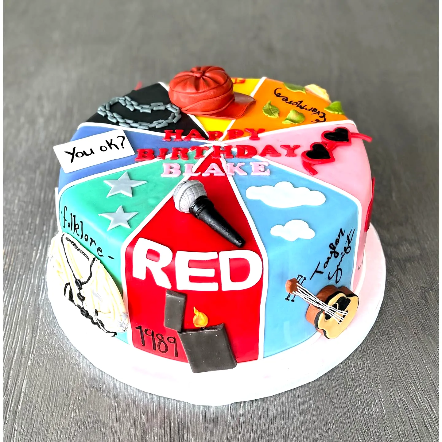 Cute and Colorful Taylor Swift Birthday Cake Inspiration for Fans