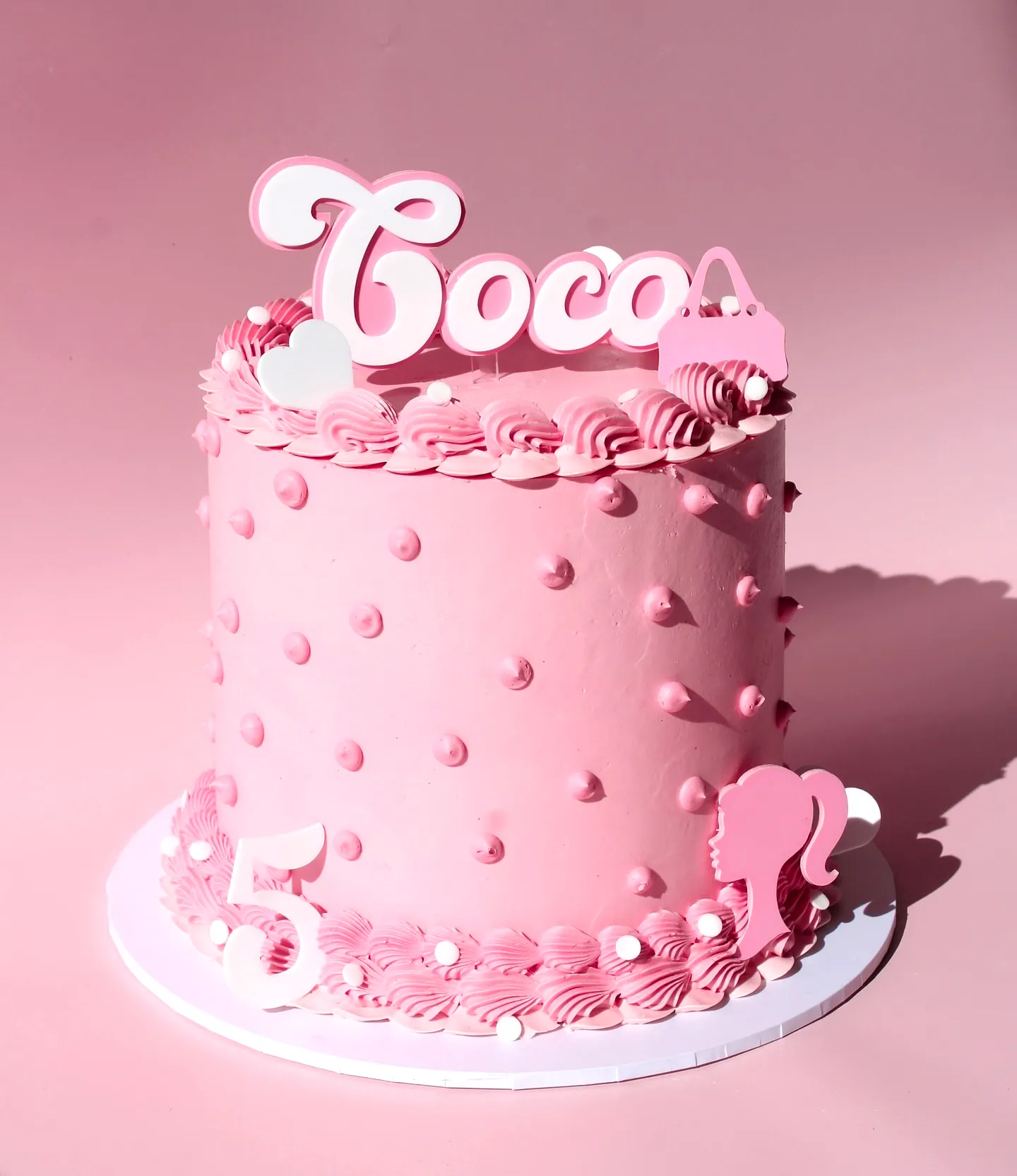 Cute Barbie Birthday Cake Design in Whimsical Pink and Turquoise Theme